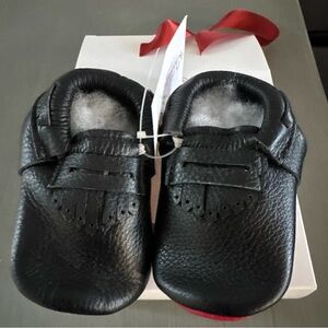 BLACK RED BOTTOMS MOCCASINS *SALE*